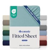 Dreamzie Hoeslaken 100x200 Kap 35 cm voor dik matras - 100% microvezel - Aqua