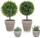 Unyqoos® Set van vier levensechte kunstplanten