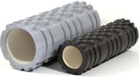 ENERO FIT Rouleau de yoga DUO, gris, 33x14 cm, noir, 30x9,5 cm