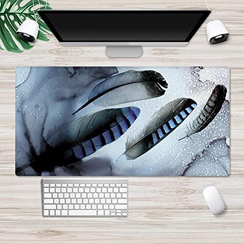 DHSBD Cartoon Blad Print Muismat Antislip Toetsenbord Muis Mat Overlock