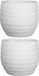 Floran Bloempot - 2x stuks - wit - mat - relief - keramiek - 34 x 30 cm
