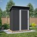 Maison de jardin avec toit plat, 152x84x182 cm, abri de jardin, porte métallique verrouillable, sans fenêtres, 1,27 m², résistant aux intempéries. Couleur : noir