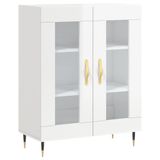 vidaXL Dressoir, hoogglans wit, 69,5 x 34 x 90 cm, hout