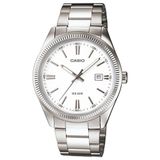 Casio - MTP-1302D-7A1 - Classic - montre homme - quartz analogique - cadran blanc - bracelet acier gris, Blanc/Gris, bracelet