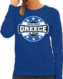 Bellatio Decorations Have fear Greece is here sweater met sterren embleem in de kleuren van de Griekse vlag - blauw - dames - Griekenland supporter / Grieks elftal fan trui / EK / WK / kleding XXL