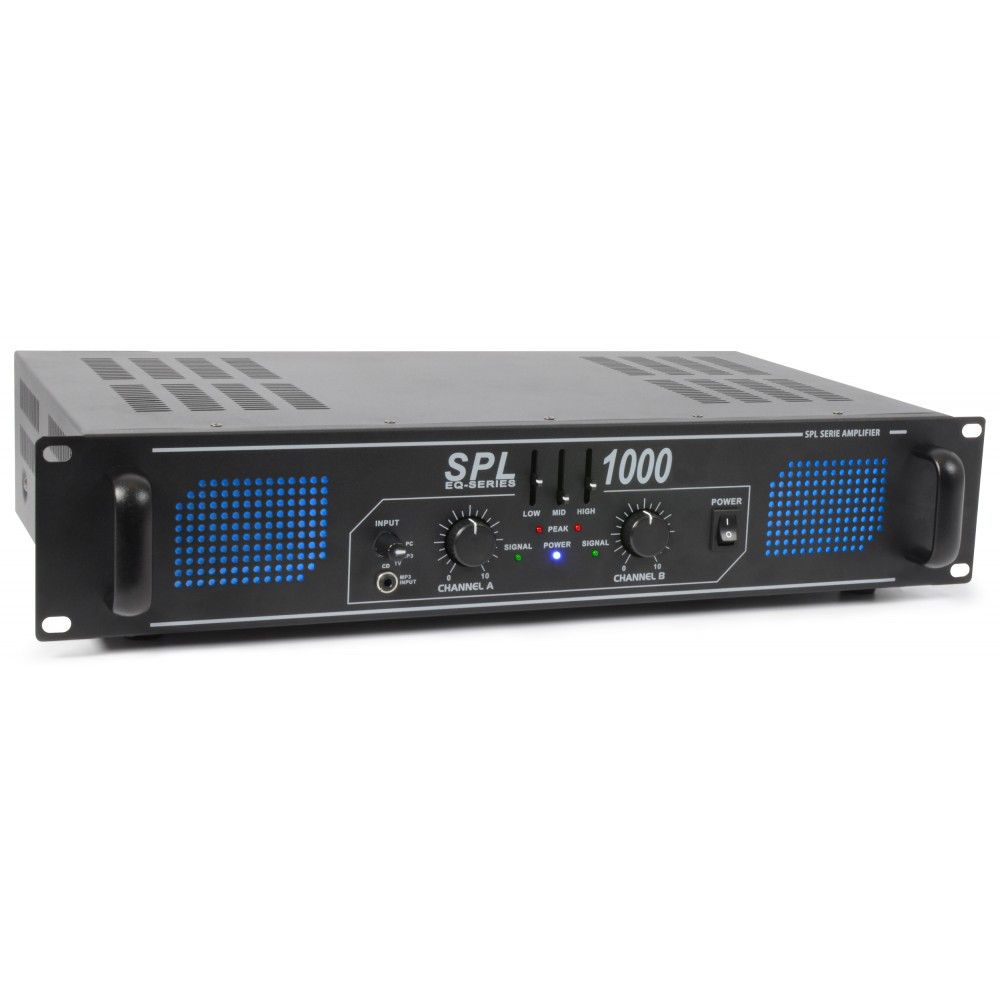 Skytec SPL 1000 - Stereo Versterker - 2 x 500W - Zwart