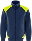 Fristads Sweatshirtjas 7248 g/m² Navy/High Vis Yellow 3XL