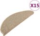 vidaXL - Tapis d'escalier - 15 pièces - 65x21x4 cm - Beige foncé - Demi-rond - Grand