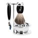 MÜHLE Scheerset met schaal - Vivo Serie - Zuiver dassenhaar - compatibel met Gillette-messen - edelhars zwart