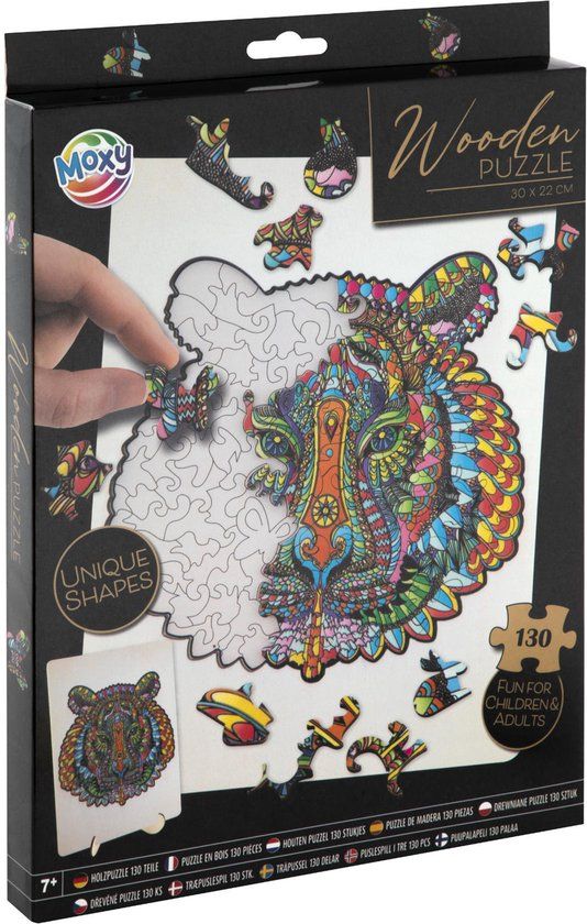 Houten Legpuzzel Tijger 130 Stukjes - Hout - Unisex - Vanaf 7 jaar