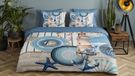 HIP dekbedovertrek mandalas/ maritiem - 1 persoons 140x200/220 cm - Blauw - 100% Katoen satijn