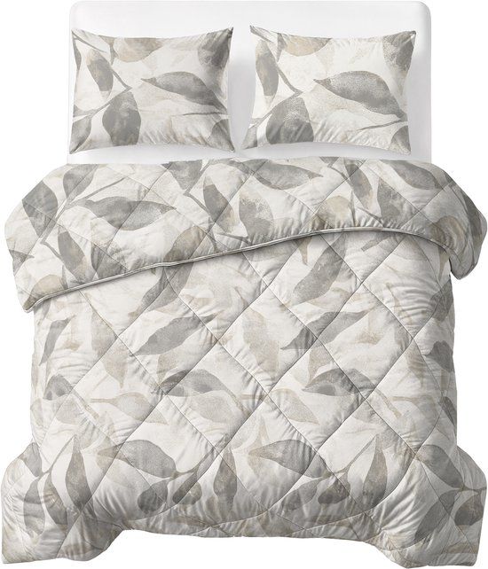 Sleeptime® 2 in 1 Dekbed zonder Overtrek Misty - Wasbaar Dekbed - 240x220 - Beige/Grijs