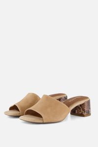 Tamaris Slippers Met Hak beige Suède - Maat 39