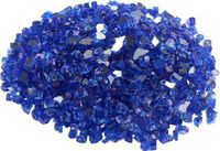 35 livres de verre à feu, pierres de verre de 1,2 cm d'épaisseur pour cheminée ou brasero, bleu cobalt