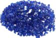 35 livres de verre à feu, pierres de verre de 1,2 cm d'épaisseur pour cheminée ou brasero, bleu cobalt