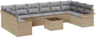 vidaXL Tuinbank - Set - 11 - st - Zwart - poly - rattan