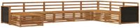vidaXL Hoek loungeset 7-zits Naturel Massief Acacia Hout
