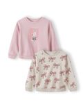 Minoti sweater meisjes 2-pack met konijn en strikjes - lichtroze