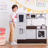 Teamson Kids Houten Speelkeuken Met Schrijfbord Op Batterijen - Rollenspel Speelgoed - Grijs/Bruin