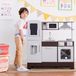 Teamson Kids Houten Speelkeuken Met Schrijfbord Op Batterijen - Rollenspel Speelgoed - Grijs/Bruin