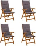 vidaXL Ligstoelen voor Tuin 4 st Naturel Massief Acacia Hout