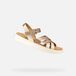 Geox XAND 2S Sandale Femme Beige foncé/Or clair