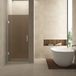 Wiesbaden Less Porte de douche Verre - 90x200cm - 8mm Verre de sécurité - Verre Bronze Vintage - Revêtement Nano Anticalcaire
