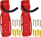 Relaxdays muurbeugel fiets, set van 2, draagvermogen tot 25 kg, verticaal, fiets ophangsysteem, garage, schuur, rood