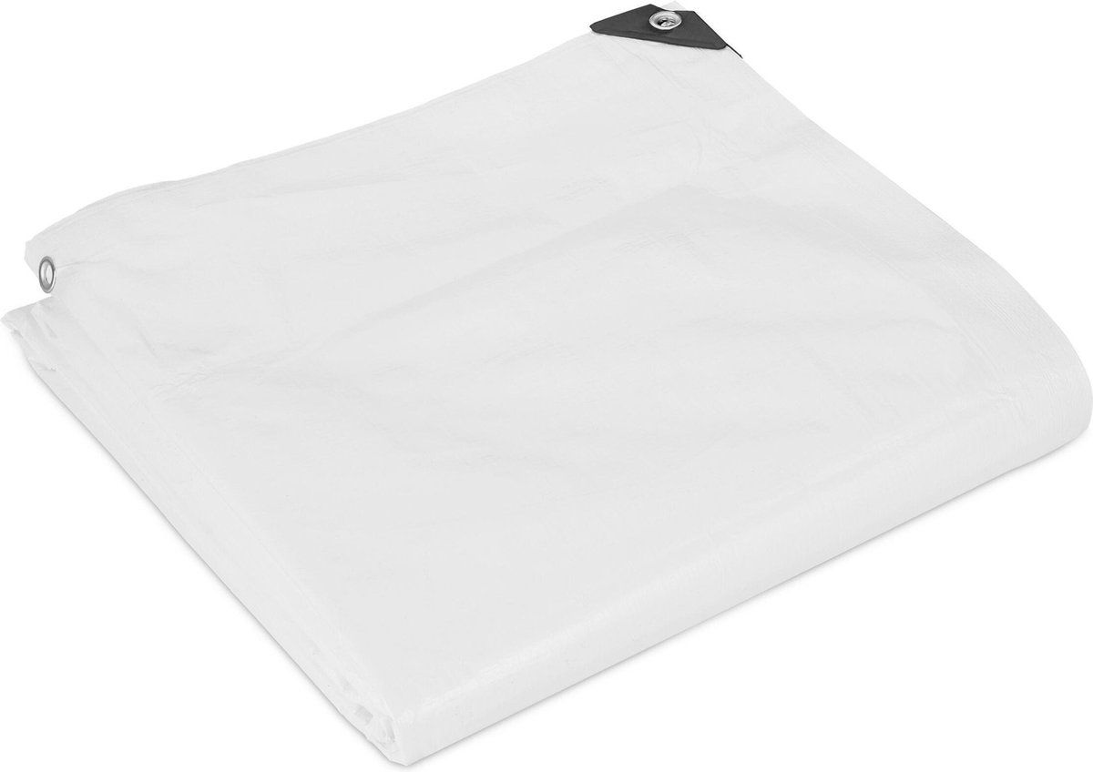 Relaxdays Afdekzeil tuin - dekzeil wit - dekkleed hout - zeil 2 m x 3 m