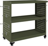 vidaXL Gereedschapswagen olijfgroen 75 x 35 x 73 cm koudgewalst staal