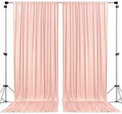 AK TRADING CO. IFR polyester achtergrond gordijnen met roedezak 3 x 3 m voor huwelijksceremonie, feest, raamdecoratie, lichtroze
