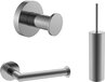 Sani Royal Toilet Accessoires Set Gun Metal Geborsteld - Toiletborstel, WC Rolhouder en Haak