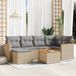 Maison Exclusive - Ensemble de jardin, 7 pièces, avec coussins, mélange de couleur beige, en polyrotin