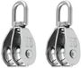 Gsedaox-M20 Poulie double - Acier inoxydable 304 - Poulie de levage - Charge maximale 75kg - 2 Pièces - Argent
