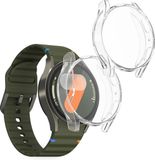 kwmobile 2x smartwatch hoes geschikt voor Samsung Galaxy Watch 7 40mm hoesje - Siliconen sporthorloge cover - Activity tracker case in transparant