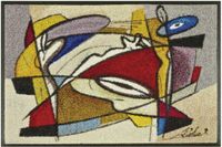 wash+dry steady composition Deurmat - 50 x 75 cm - Polyamide - Grijs/Geel/Paars/Wit/Zwart/Blauw/Rood