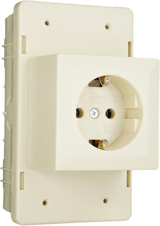 Power Enzo Power deksel met 1-voudig stopcontact voor universele lasdoos - wit