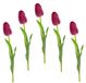 Flair Flower Real Touch tulpen 021030RSD Kunsttulpenbloemen Lentedecoratie bruiloftsdecoratie steelbloem zijden bloemen 67 x 4 x 4 cm, donkerroze