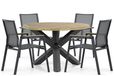 Lifestyle Garden Furniture Lifestyle Lifestyle Fiora/Rockville 120 cm dining tuinset 5-delig