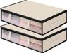 AiQInu Opbergbox voor onder het bed, Set van 2, Beige, 60 x 45 x 15 cm