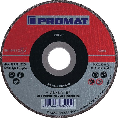 Promat/Tecwerk Doorslijpschijf | D125x1,6mm recht | aluminium | gat 22,23 mm - 4000841048