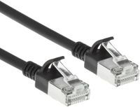 ACT Zwarte 0,15 meter LSZH S/FTP CAT7 slimline patchkabel snagless met RJ45 connectoren DF7930