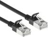 ACT Zwarte 0,15 meter LSZH S/FTP CAT7 slimline patchkabel snagless met RJ45 connectoren DF7930