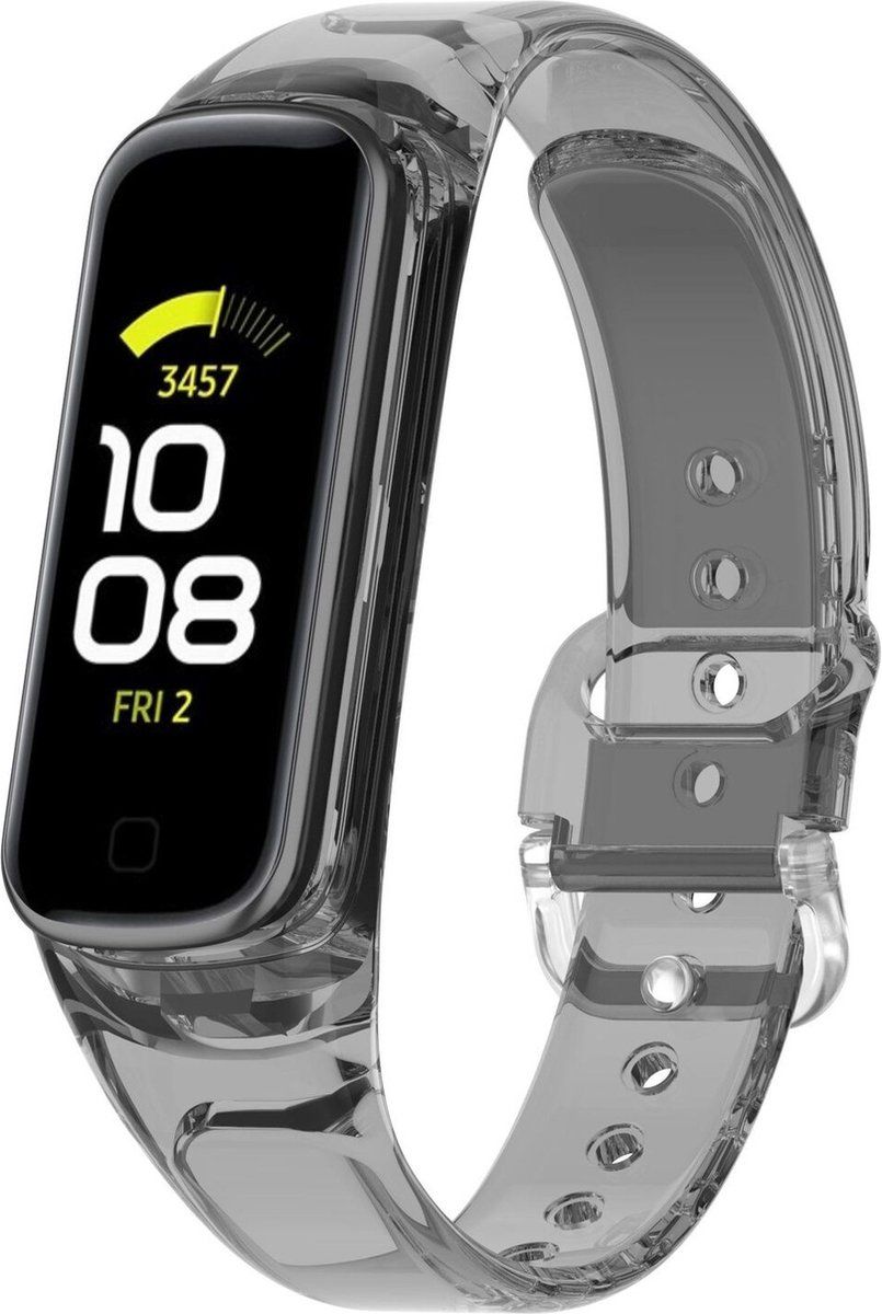 Strap-it Samsung Galaxy Fit 2 zon-verkleurend crystal bandje - transparant-zwart