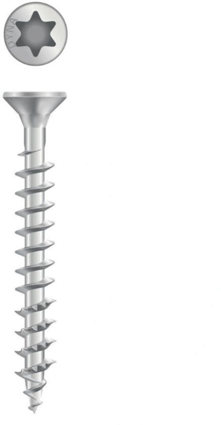 Dynaplus Houtschroef Torx Zilver 4.5X45mm (200 stuks)