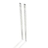 PARENCE. - Set van 4 roestvrijstalen eetstokjes - Lengte 22 cm