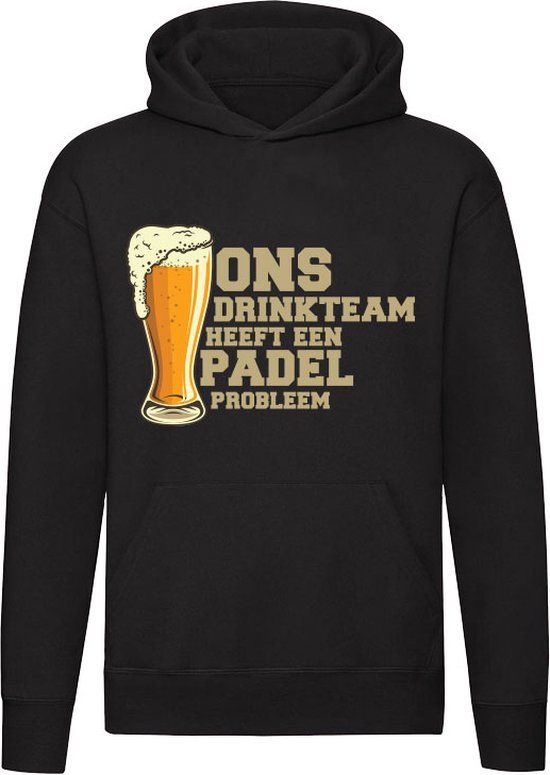 Padel drinkteam Hoodie Zwart - Unisex - 5XL