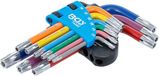 BGS technic BGS Stiftsleutelset - meerkleurig - kort - Torx met boring T10 - T50 - 9 delig