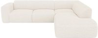 Vente-unique Grote hoekbank rechts met chaise longue-rugleuning in witte boucléstof - POGNI van Maison Céphy