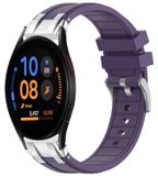 Wigento Samsung Galaxy Watch FE 40mm, siliconen horlogeband met snelsluiting, zilveren gesp, vervanging, paars